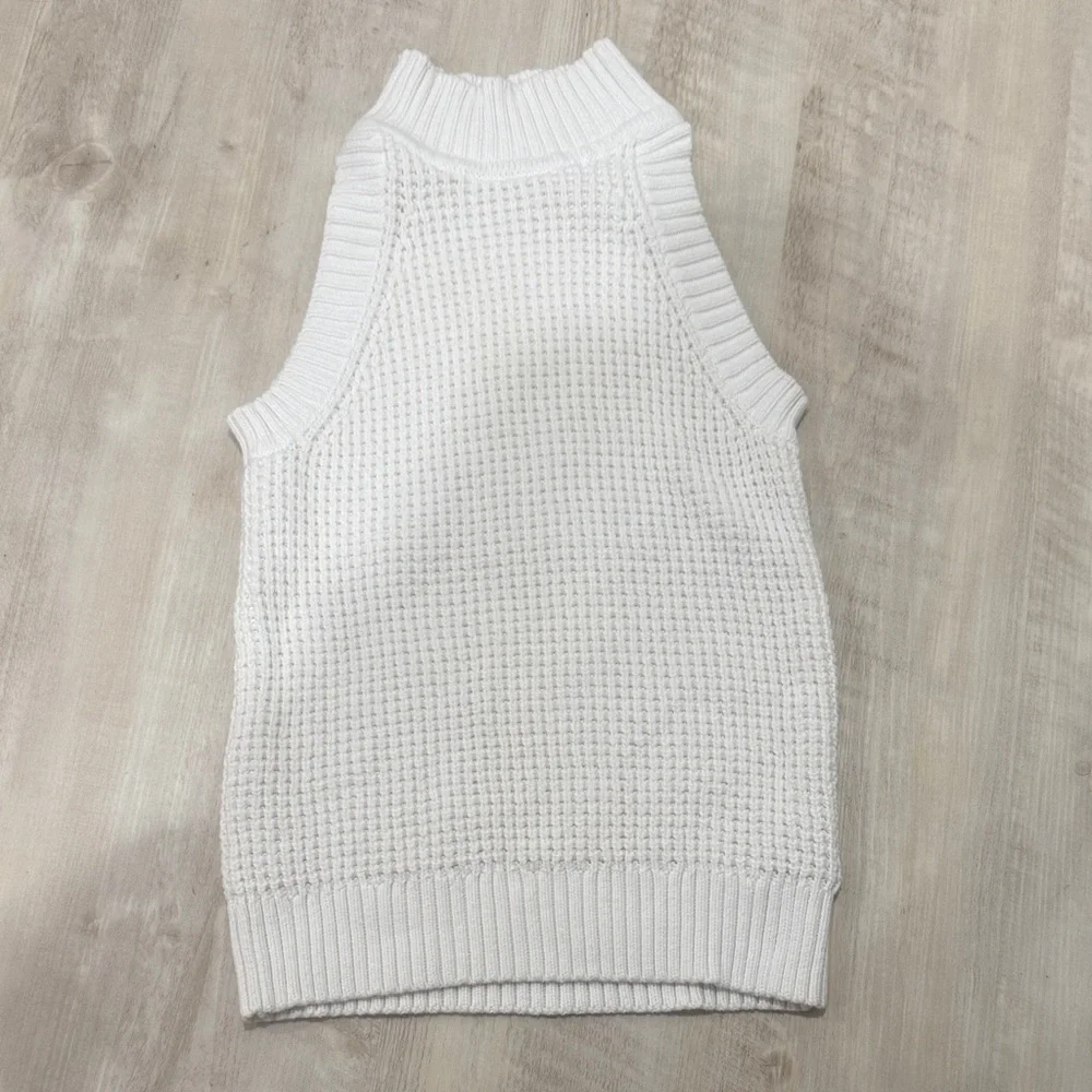 Michael Kors White Sleeveless Knit Sweater